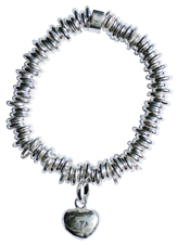 Stretchy bracelet with silver heart $24.95 Stretchy bracelet with silver heart $24.95