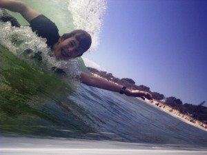 My son Ben ... in a wave at Mooloolaba