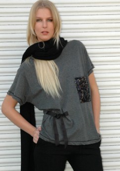 Tulipani Union Square t-shirt $114.95; Lambswool maxi scarf $86