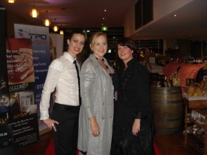 Min Swan (White House Celebration chief), left, me (with holiday hibernating hair) and Suite Three Hair's Maria Faulder at White House Celebration's On the Red Carpet networking event