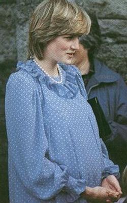 The late Princess Di pregnant with William wearing a lovely tent in 1982.