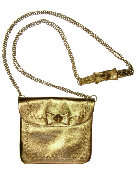 Luisa Clare bow bag gold $129 www.luisaclare.com