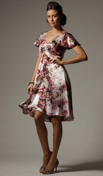 Calliope Dress (pink white abstract)