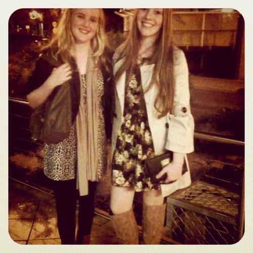 My daughter, Alex (left), and her best friend Sammy ... styled up and out for dinner. My daughter, Alex (left), and her best friend Sammy ... styled up and out for dinner.