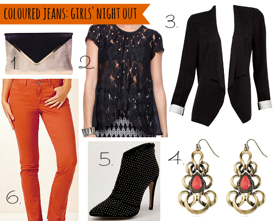 coloured jeans girls night out