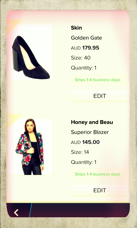 Shopping via The Iconic App on a Blackberry Z10