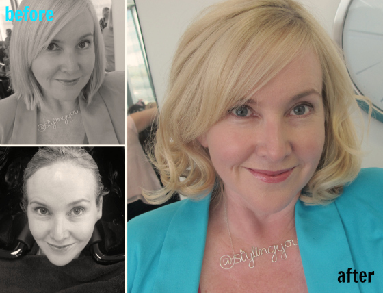 Hair straight to wavy: before and after