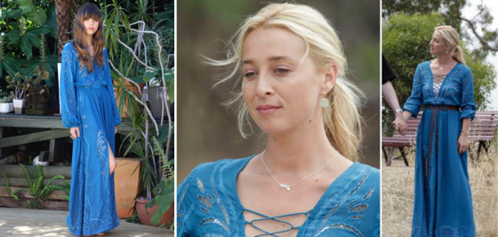 Nina Proudman style | Offspring Season 4 Ep 4 | Natasha maxi dress (summer 2013) Nina Proudman | Offspring Season 4 Ep 4 | Natasha blue maxi dress (summer 2013)