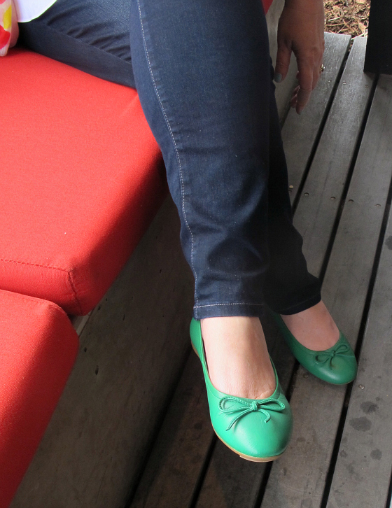 Misano green ballet flats