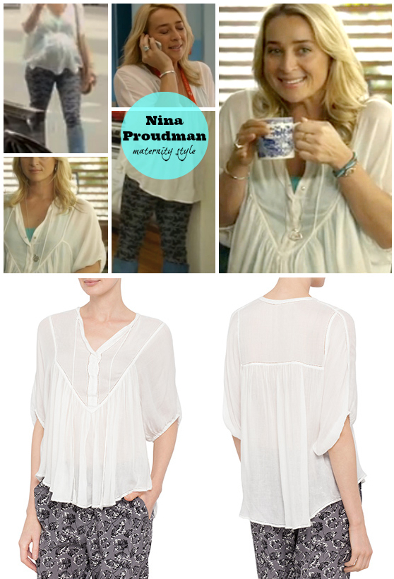 Lee Matthews Raggedy shirt as worn by Nina Proudman on Offspring Season 4