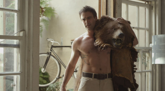 Patrick wearing a bear skin Offspring