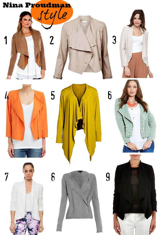 9 Nina Proudman draped jacket shopping suggestions