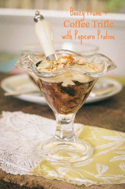 boozy prune and coffee trifle