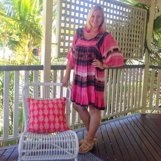 Binny dress Red Phoenix Emporium earrings Stuart Weitzman platforms