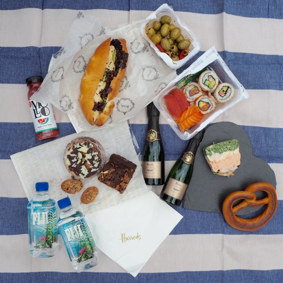 Harrods Food Hall picnic in Hyde Park, London