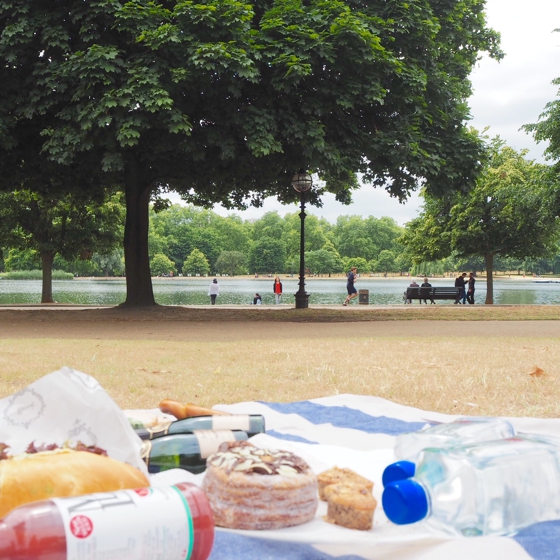 Harrods Food Hall picnic in Hyde Park, London