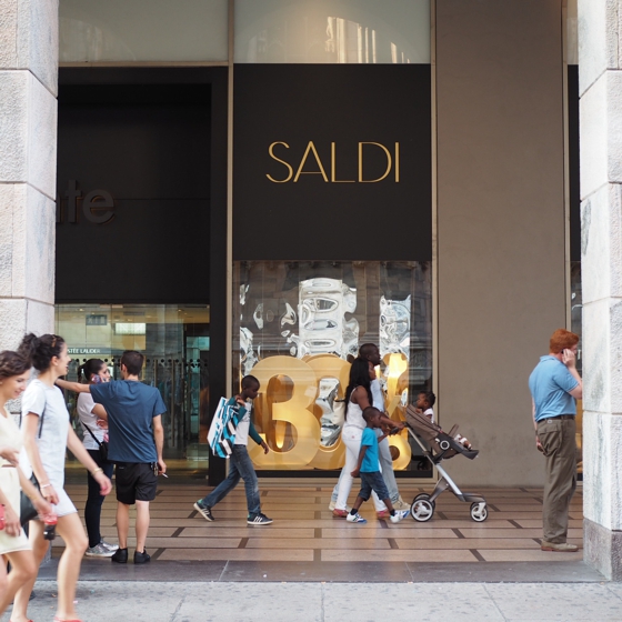 Shopping in Milan, Italy