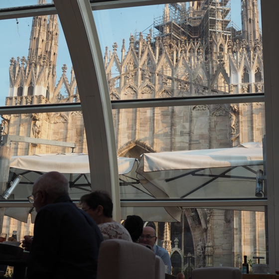 Dining on 7th floor leRinacente, Milan, Italy