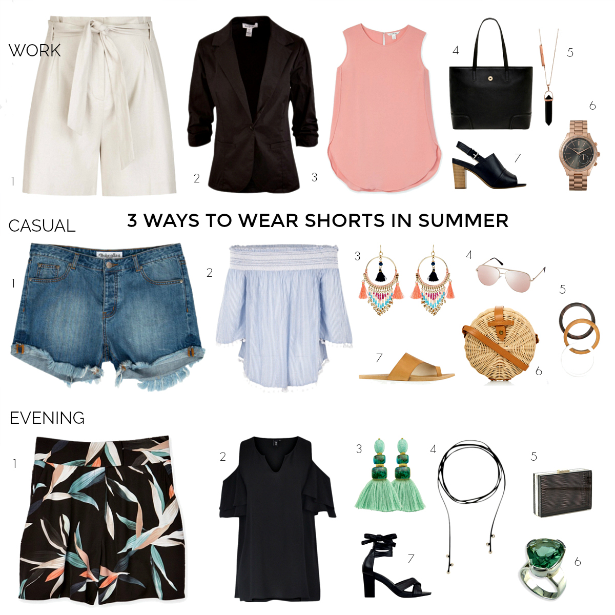 3 ways to wear shorts in summer but still feel dressed up