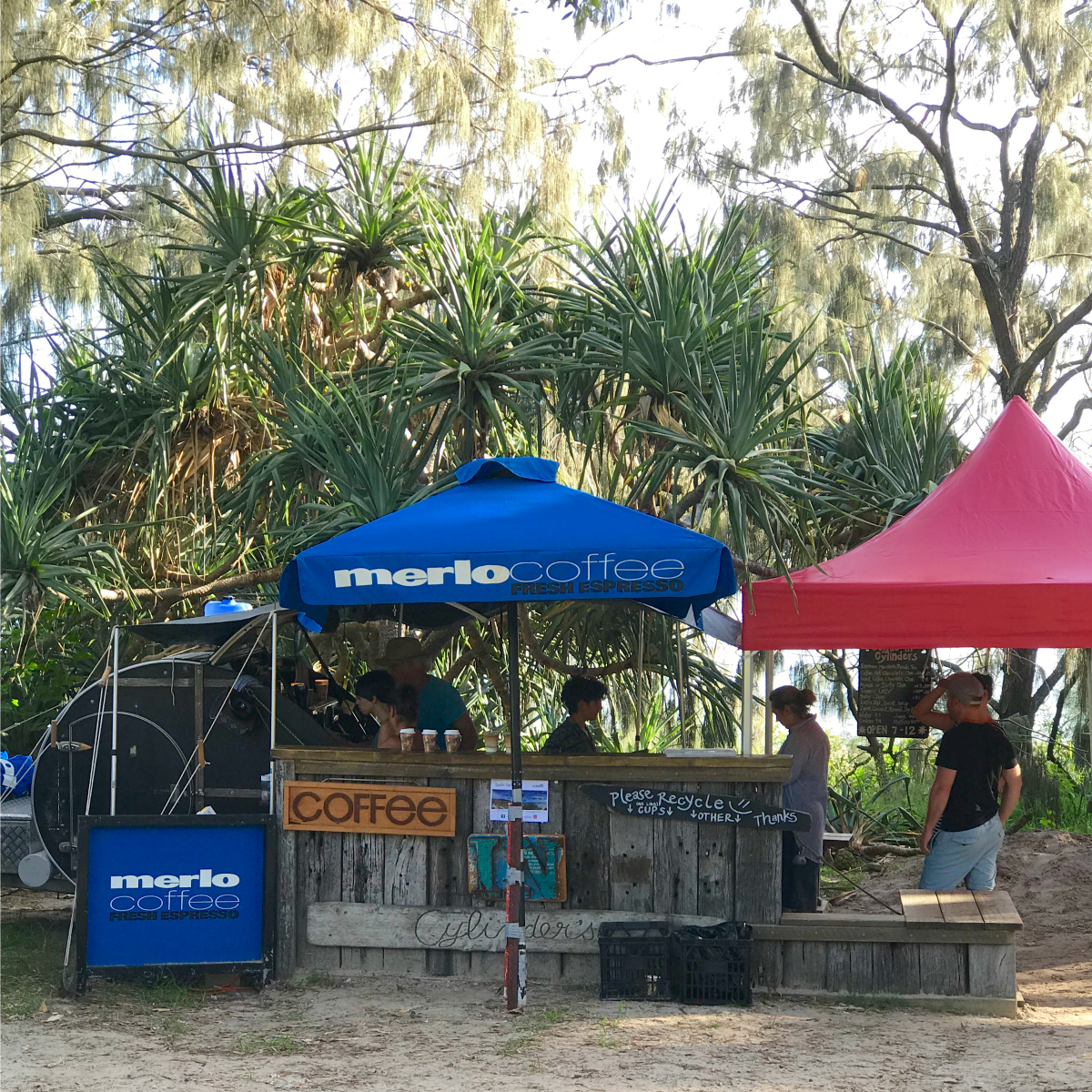 Coffee in Cylinder Cylinder Beach Point Lookout North Stradbroke Island