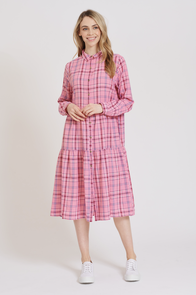 Alessandra Hazel dress in pink check